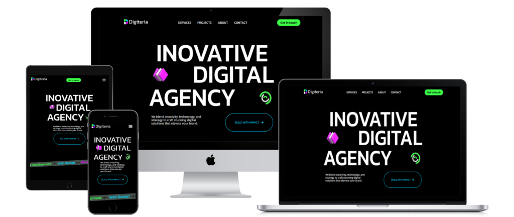 Modern website design showcasing an innovative digital marketing agency's creative layout and user-friendly interface.