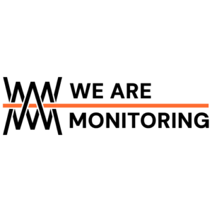 A modern logo with black and orange colors