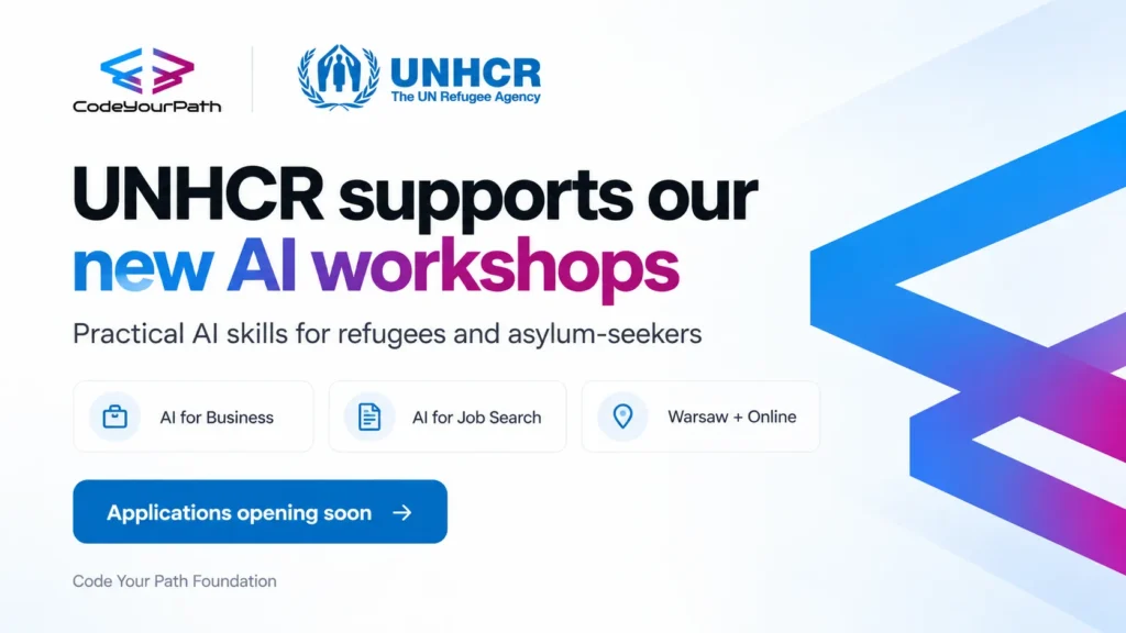 Code Your Path receives UNHCR support to launch new AI Skills workshops