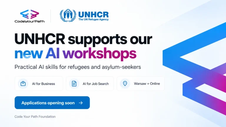 Code Your Path receives UNHCR support to launch new AI Skills workshops